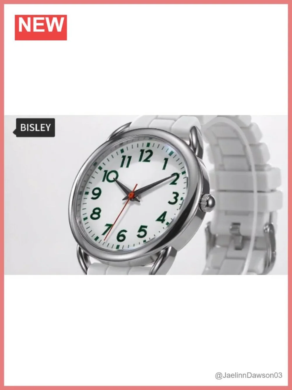 Women's 35mm Easy Reader Watch Silicone Strap Quartz Water Resistant